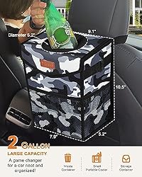 Pritent Car Trash Can with Lid, Cute Leakproof Car