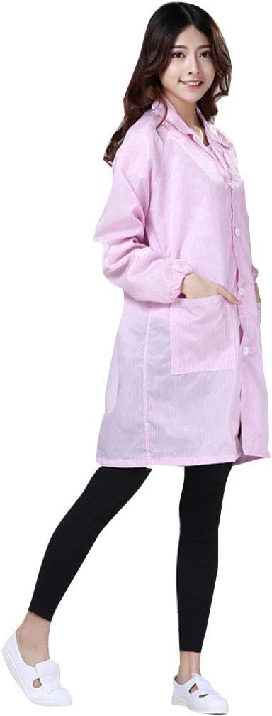 Cealu Protective Clothing Impervious Isolation Gown Nurse Outfit Disposable Surgical Gown Antistatic Gown Dust-Free Clothing (X-Large, Pink)