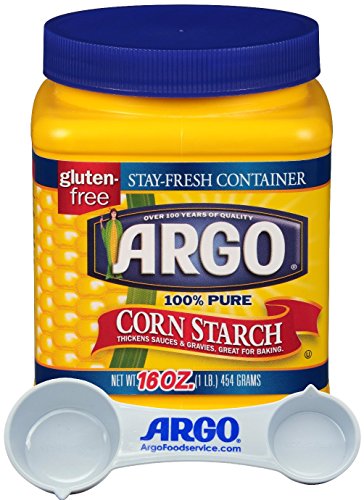 ARGO Corn Starch - 16 Ounce Convenient Resealable Container - with Measuring Scoop