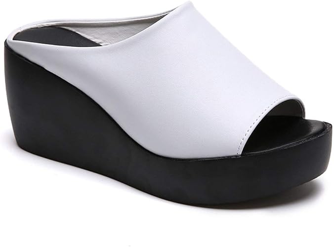 Amazon ラブ ベリー 厚底 サボ サンダル レディース 厚底サンダル サボサンダル レディース レザー スリッパ ウェッジ ソール オープントゥ カジュアル シンプル 軽い 軽量 夏 春 秋 冬 オフィス 美脚 Love Berry ラブ ベリー ミュール