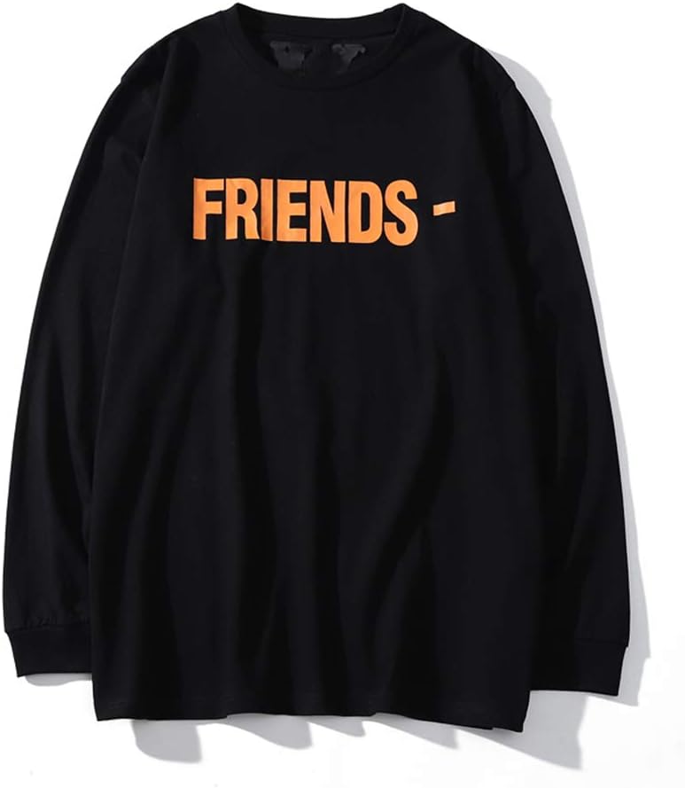 mich Vlone Orange Big V Personality Print Oversize Long Sleeve Loose Hip hop Sweater for Men and Women