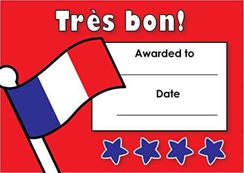A6 Mini Certificate - French - Tres bon! - pack of 32