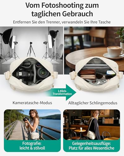 bagsmart Buffer Camera Bag Small Camera Bag DSLR SLR Camera Bag Small, Lightweight and Stylish Shoulder Bag SLR System Camera Lens Accessories, black, Fashion