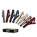 BMC 8pc Mens Fashion Alloy Metal 1.5 in. Metallic Colored Skinny Tie Bar Clips