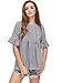 Romwe Women's Cute Blouse Short Sleeve Summer Tunic Top Black M