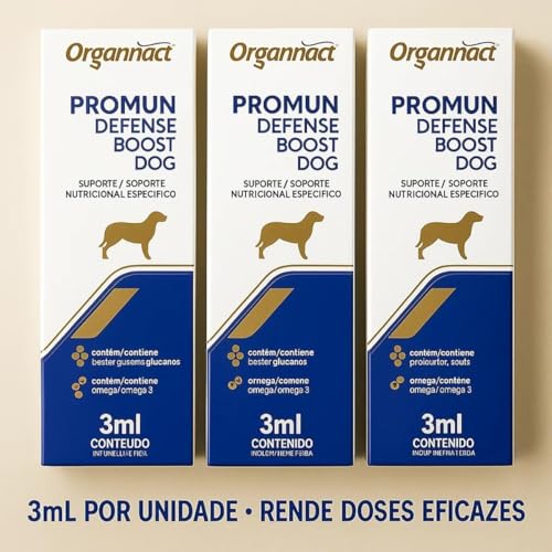 Kit 3 Suplementos Cães Prom Defesa Boost para Cães 3ml Probiótico Omega 3 Suporte Nutricional Casa Buritis