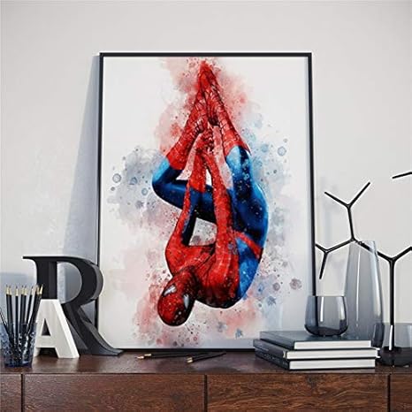n a home furnishing wandbild dekoration aquarell poster marvel superheld iron man hulk spiderman batman leinwand gemalde rahmenlos 60 x 90 cm rahmenlos amazon de kuche haushalt wohnen