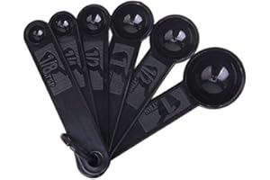 DurabilityMeasuring Spoon Reusable Plastic Measure Ring Spoon Baking Measuring Tools Kitchen Accessories Random Color 6 Pcs/S