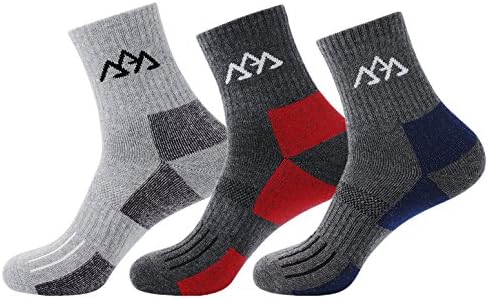 Airka Men's Hiking Socks 3 Pairs - Full Thickness Micro Crew For Trekking Mountaineering