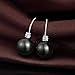 ZowBinBin 925 Sterling Silver 10mm Pearl Earrings,Beautiful Black Pearl Earrings,White Pearl Dangle Earrings Hypoallergenic Shell Pearl Earrings