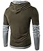 QPNGRP Mens Long Sleeve Hipster Hip Hop Lightweight Hoodie B26 Army Large