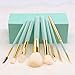 amoore 8pcs Soft Synthetic Fiber Makeup Brush Set with Wooden Handle and Aluminum Ferrule