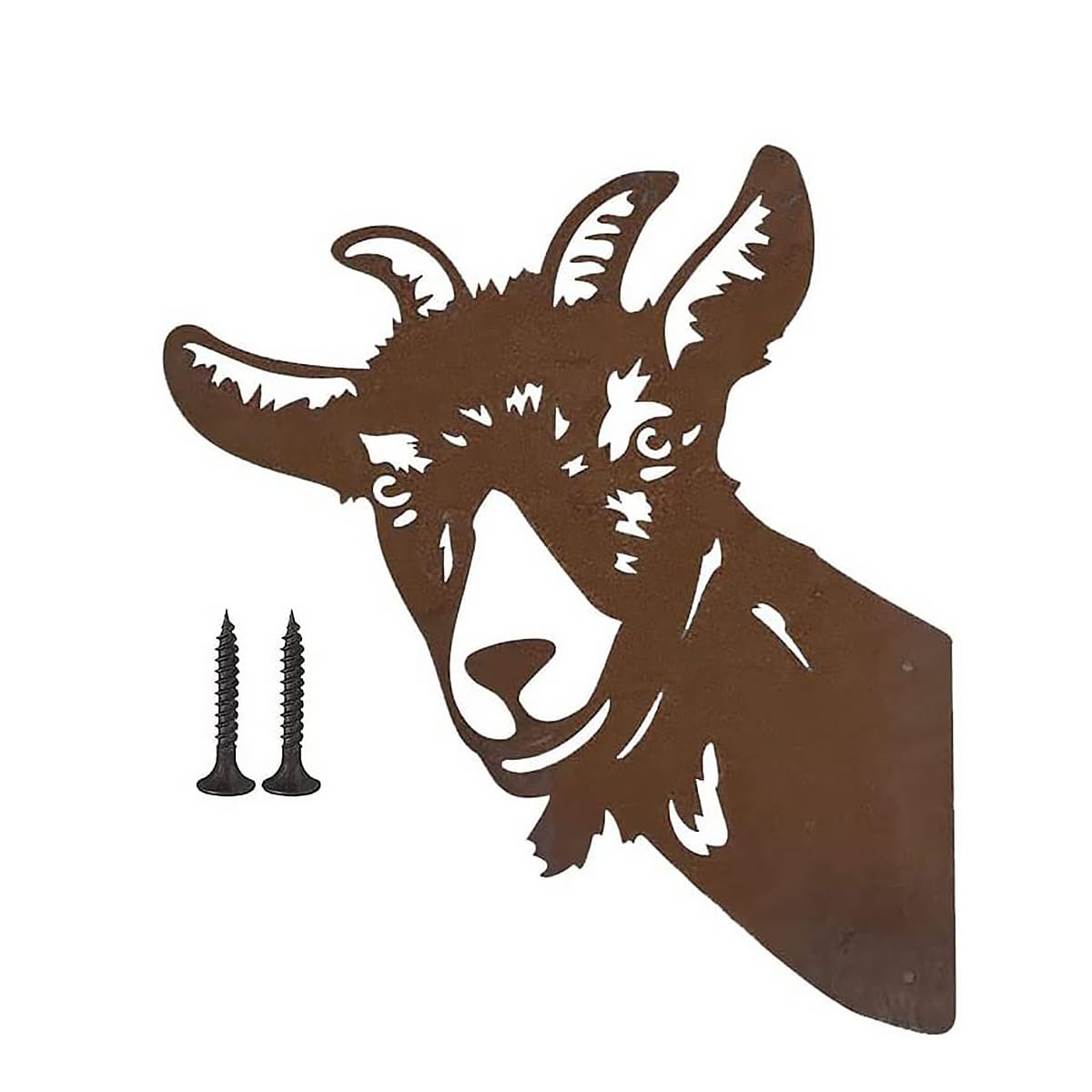 POFET Art Garden Ornaments Sheep, Rusty Animal Scout Stakes Metal Silhouette Statue, Farm Peeking Metal Art Sculpture Outdoor Indoor Patio Fence Tree Hanging Ornaments