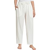 Weintee Women's Petite Linen Pants with Pockets for Summer