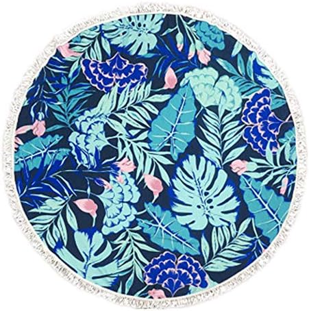 RdChicLog Large Round Beach Towel Soft Beach Throw Round Shawl Blanket Boho Gypsy Tablecloth Yoga Picnic Rugs 59inches (Leaves)