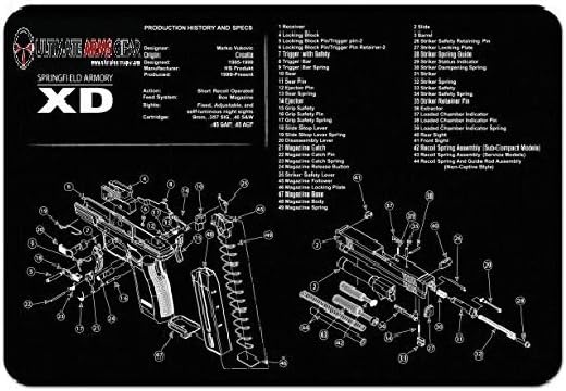 Ultimate Arms Gear Gunsmith & Armorer's Cleaning Work Tool Bench Gun Mat For Springfield Armory XD Pistol Handgun