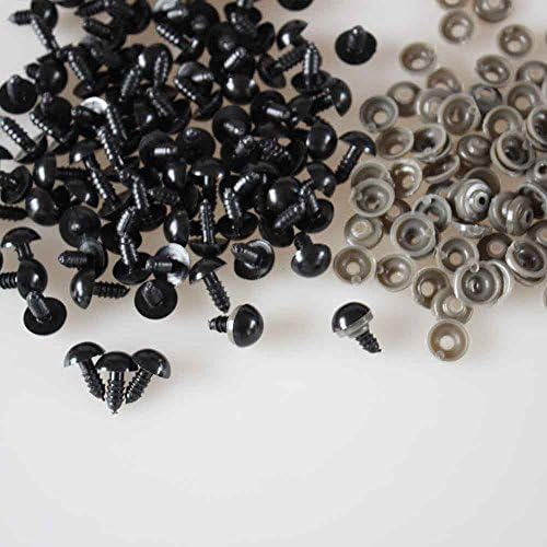 50pcs Black Plastic Safety Eyes for Teddy Bear/dolls/toy Animal/felting,6-24mm Choice of Size (12mm)