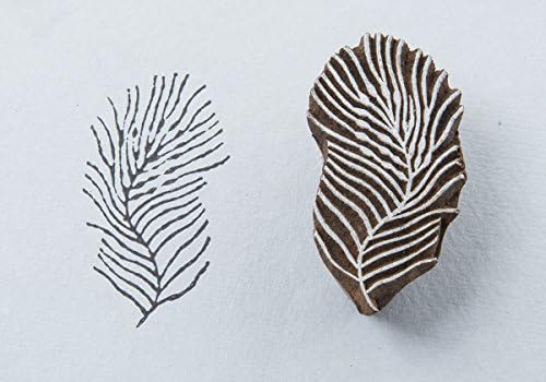 Blockwallah Feather Wooden Block Stamp
