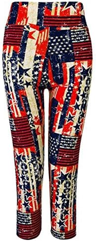 Capri Yoga Pants for Women - Girls Soft Cotton Cropped Leggings S/M R/W/Blue
