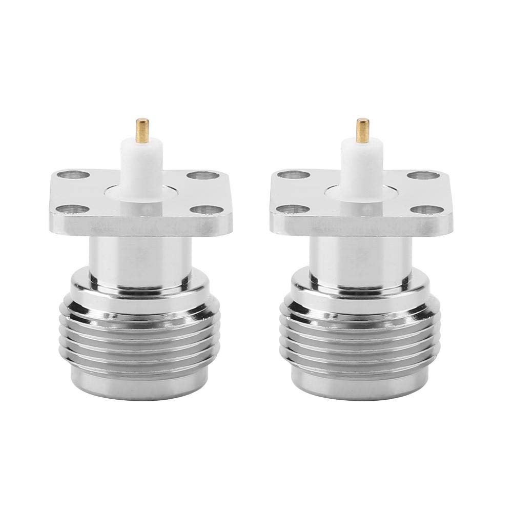 Oumefar 2Pcs N KFD 5 N Female Jack RF Coaxial Connector Adapter Chassis Coax Connector Square Socket Panel Mount with Flange 17 5 x 17 5 Solder Cup