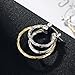 Neoglory Jewelry Gold Silver Color Two Tone Diamond Cut Hoop Earrings Christmas for Sensitive Ears