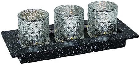 Led Battery Operated Tea Light Candles Home Decoration Ornament Gift Set Silver