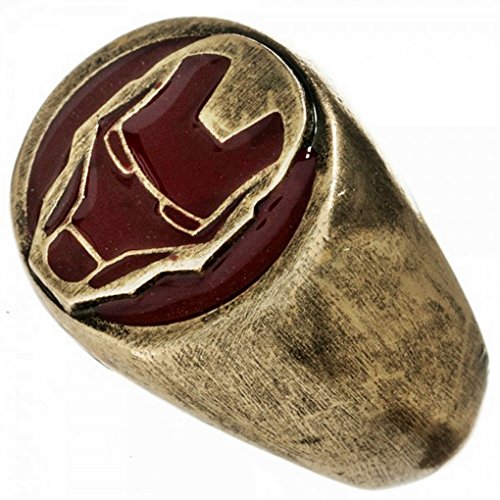 Marvel Comics IRON MAN Brushed Brass/Enamel RING - Size 6 1/2 - Image 4