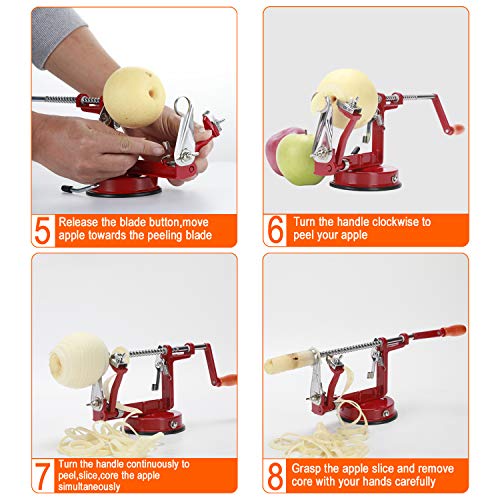 Apple Peeler Stainless Spiral Blades Durable Heavy Duty Chrome Plated