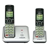 VTech CS6419-2 2-Handset DECT 6.0 Cordless Phone with Caller ID, Expandable up to 5 Handsets, Wall Mountable, Silver/Black