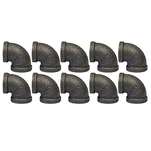 10 Pack 1 2 Elbow Pipe Decor Cast Iron Black Pipe Floor Threaded
