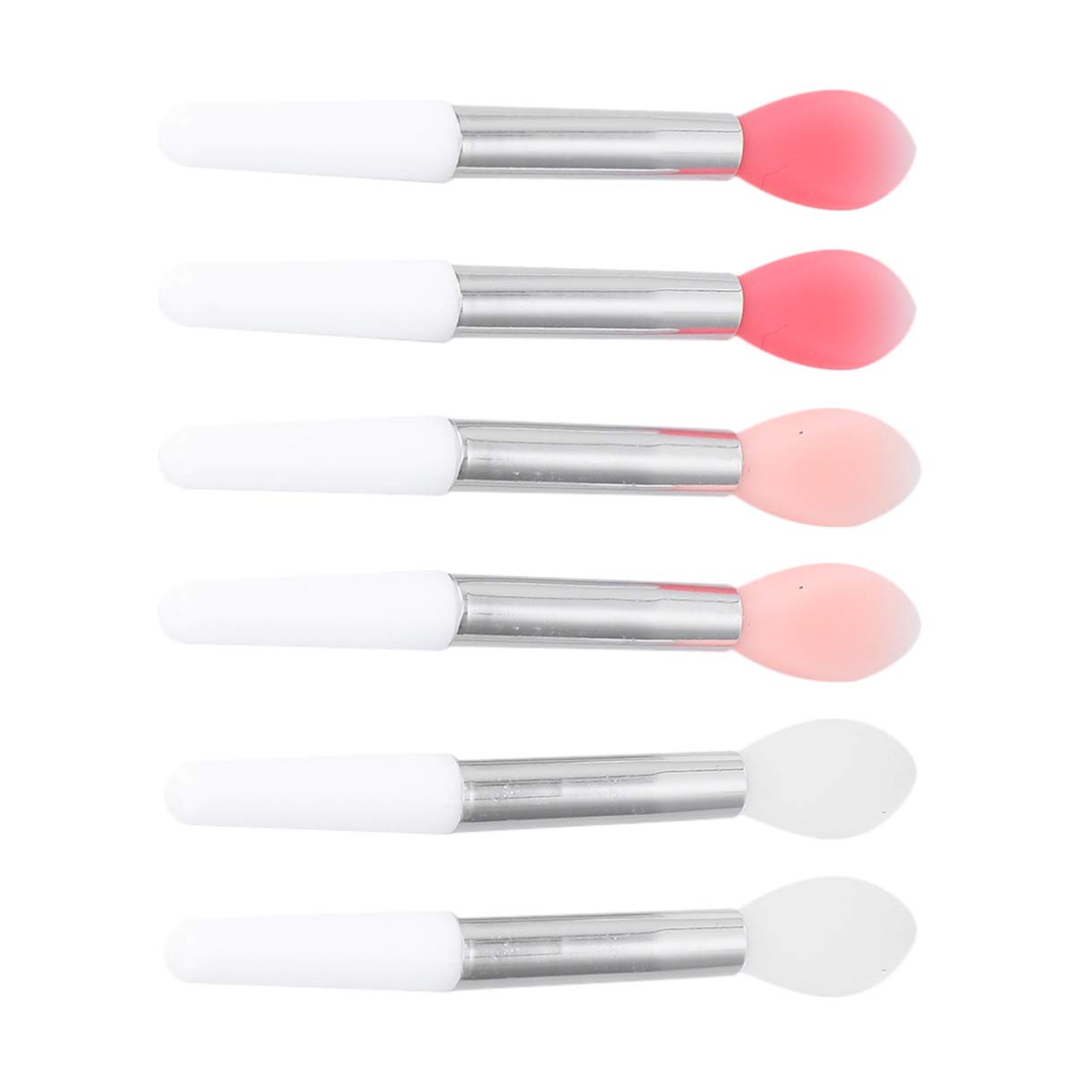Lurrose 6pcs Silicone Lip Brush Lipstick Applicator Makeup Tool Kit Portable for Lip Make up Translucent Flesh and Watermelon Colors