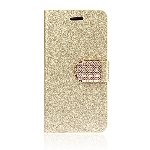 Sannysis Bling Glitter Wallet Flip Leather Case For iphone 6 Plus (Gold)