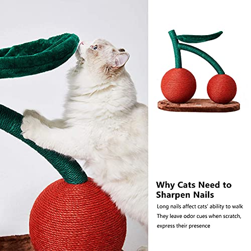 VETRESKA Large Cherry Cat Scratching Post with Hammock, Cat Scratcher