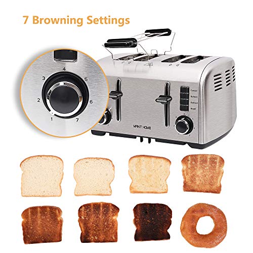 4 Slice Toaster,Extra Wide Slot Stainless Steel Toaster,Retro Small