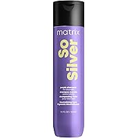 Matrix So Silver Purple Shampoo, Neutralizes Yellow Tones, For Blonde, Grey, and Platinum Hair, Color Depositing and Clarifyi