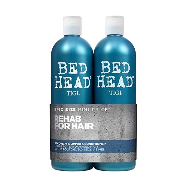Bed Head by TIGI Recovery Moisture Shampoo and Conditioner Set for Dry Damaged Hair, 2x750 ml