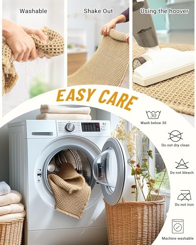SLEEPHEAD®Upgraded Waffle Bath Mat Set, Super Absorbent Non Slip Bath Mats for Bathroom Floor, Machine Washable Bathroom Rugs, Rubber Backed Bathroom Mats, Ultra Soft 2Piece (40×60cm and 50×120cm)