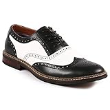 Metrocharm MET525-2 Men's Perforated Wing Tip Lace Up Oxford Dress Shoes