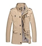 Lega Men's Lightweight Casual Field Jacket Stand Collar Coat Outerwear
