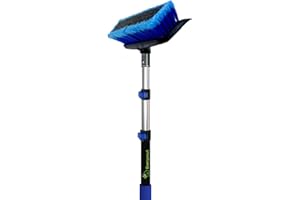 EVERSPROUT 1.5-to-3 Foot Scrub Brush | Built-in Rubber Bumper | Lightweight Extension Pole Handle | Soft Bristles wash Car, RV, Boat, Solar Panel, Deck | Shower Brush for Cleaning | Floor Brush
