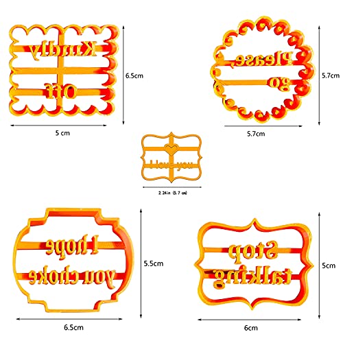8Pcs Cookie Molds with Good Wishes,Cookie Molds with Rude Sayings Cuss Words, Funny Cookie Molds, Used for DIY Baking Cake Biscuit Desserts