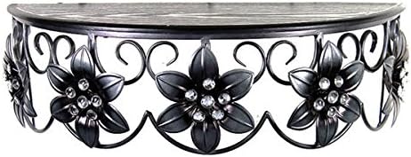 Metal 22-inch Floral Wall Shelf, 22 L X 9 W X 7 H (1)
