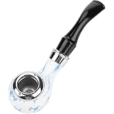 BigBigMe Tobacco Pipe, Classic Tobacco Pipes with Blue and White, Mini Tobacco Pipes