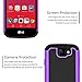 Case for LG Optimus Zone 3, Drop Protection Hybrid Dual Layer Armor Defender Case Purple