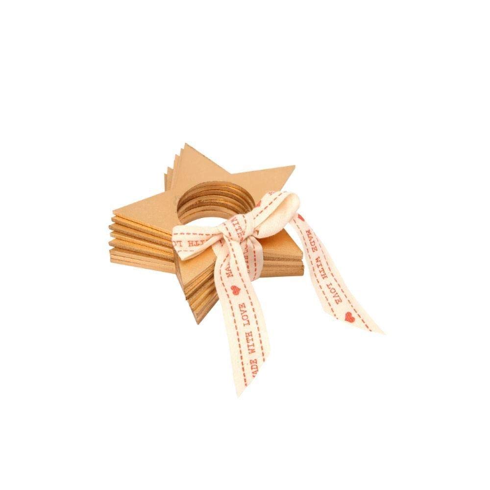 Dexam Yuletide Gold Star Set of 4 Wooden Napkin Rings