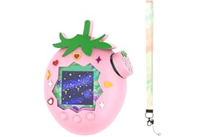 FACULX Silicone Protective Case For Tamagotchi Paradise, Soft Strawberry Cover With Lanyard, Waterproof Anti-Scratch Shell, P