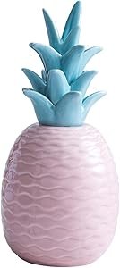 WANYA Ceramic Pineapple Decorative Ananas Decor Collectible Figurines Showpiece Beautifully Sculpted with Realistic Detail, 10" Tall