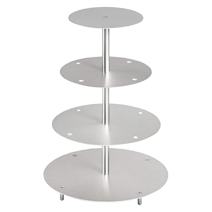 edelstahlheini Aluminium Tortenständer Rund Tortenetagere Hochzeit 4 Etagen (4 Stöckig (Ø 15 20 25 30 cm))
