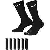 Cushioned Training Crew Socks by Nike (6 Pairs) | SIZE &amp; FIT: Nike Medium fits US Men&rsquo;s shoe sizes 6&ndash;8 and Women&rsquo;s shoe sizes 6&ndash;10.