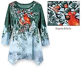 Winter Cardinal Festive Waterfall Tunic